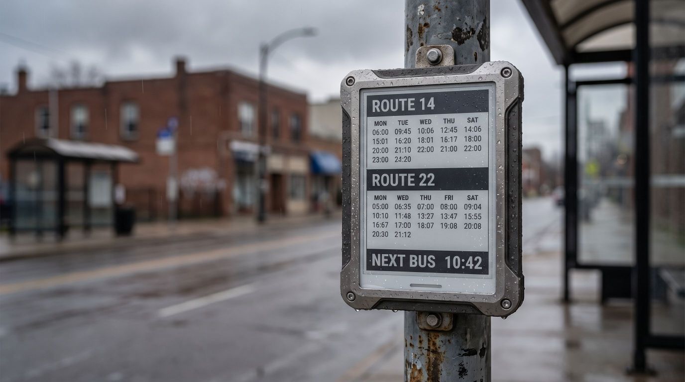 Rugged ePaper display in an outdoor industrial setting